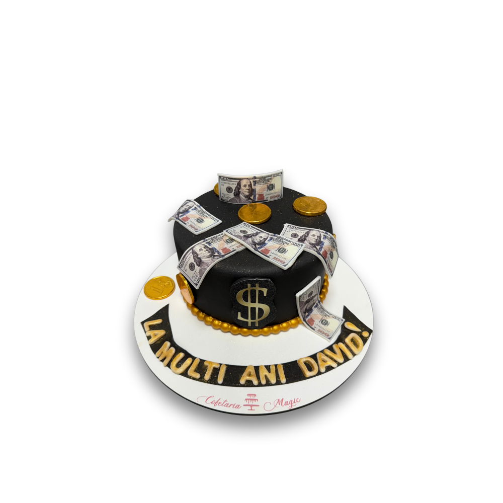 Tort personalizat - tort bani - decor 50 ron
