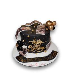 Tort cu dolari negru cu auriu