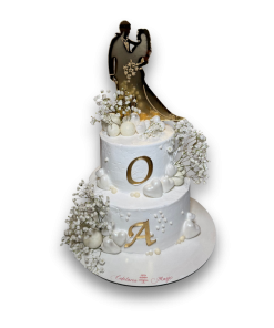 Tort Nunta cu flori si inimioare