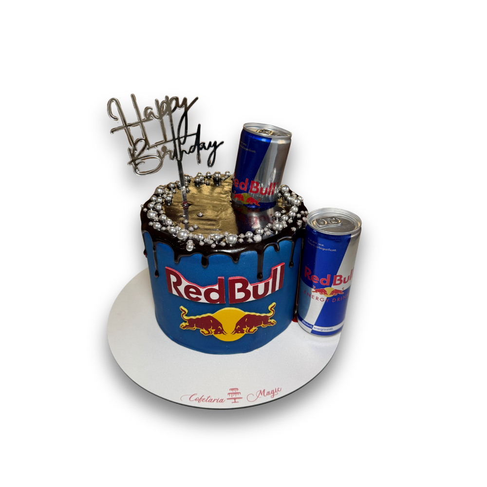 Tort Personalizat - Tort Red Bull - decor 70 ron