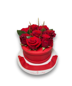 Tort Personalizat Trandafiri Naturali Rosii